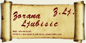 Zorana Ljubišić vizit kartica